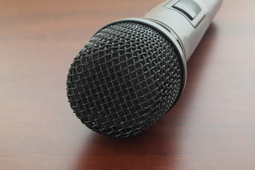 Microphone on table, on air concept
