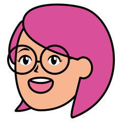 smiling woman face avatar character