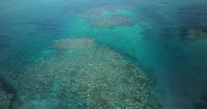 Large coral formations, Tongan Foa Reef System, AERIAL DOLLY FORWARD