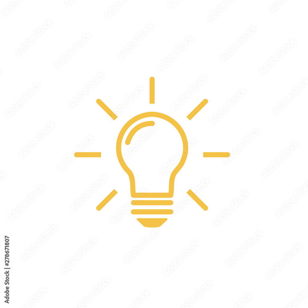 Poster Light bulb icon template color editable. Lightbulb solution idea and creativity symbol vector sign isolated on white background. Simple logo vector illustration for graphic and web design.