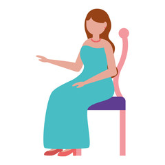 Obraz na płótnie Canvas elegant woman sitting on chair