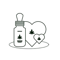 cannabis bottle product dropper with heart