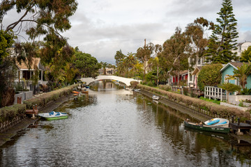 Fototapeta na wymiar Venice canal in Venice Beach, California