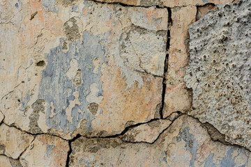 Texture of a concrete wall with cracks and scratches which can be used as a background