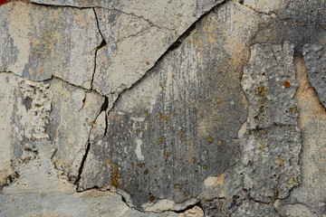 Texture of a concrete wall with cracks and scratches which can be used as a background