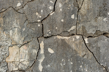 Texture of a concrete wall with cracks and scratches which can be used as a background