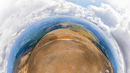The landscape of the high point of the mountain is over two thousand kilometers above the ground...