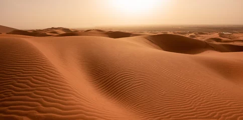 Cercles muraux Maroc Beautiful sand dunes in the Sahara desert.
