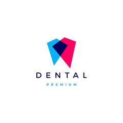 Naklejka premium geometric dental logo vector icon illustration overlapping style