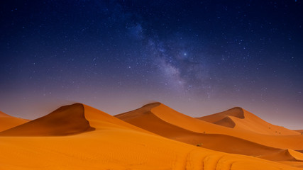 Beautiful sand dunes in the Sahara desert.