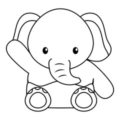 cute little elephant baby character