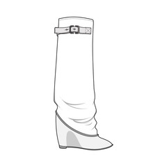 Shoes fashion flat sketch template