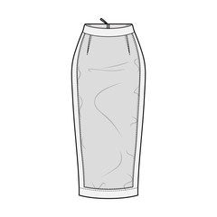 SKIRT fashion flat sketch template