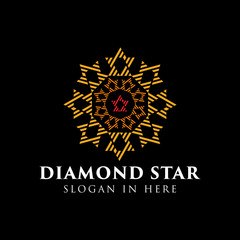 Jewelry diamond star logo decoration design illustration