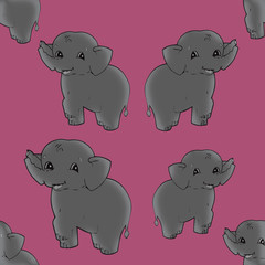 Seamless baby elephnat print