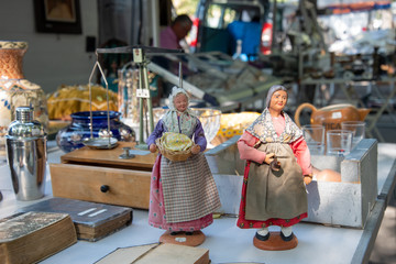 Figures on regional flea market in Provence France