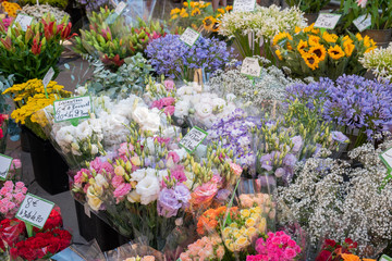 Bouquets of flowers on flower street market, Aix-en-Provence, France