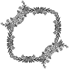 Feature on beautiful wallpaper, with drawing flower and leaf. Vector