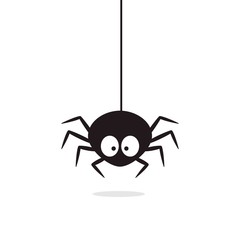Cute Spider hanging on cobweb. Halloween character - 278676090