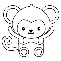 cute little monkey baby character