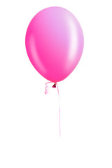 Hot air flying balloon isolated on white background