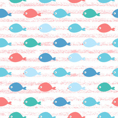 vector seamless pattern with fish
