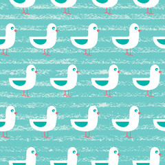 vector seamless pattern with seagull