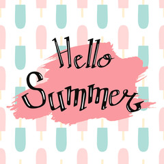 summer brush lettering Hello Summer
