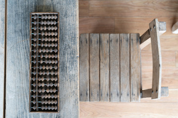 そろばん　昔の小学校