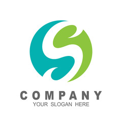 letter s logo with circle logo template, letter s simple design