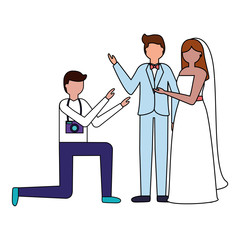 photographer taking a photo couple wedding