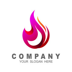 fire logo with simple look, bonfire icon , flame symbol, energy and fire logo