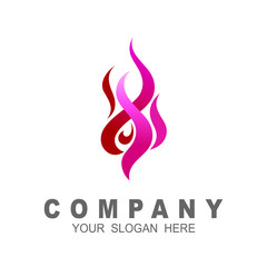 Vector illustration of fire logo, fire logo with energy