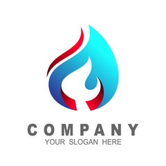 fire logo with simple design , fire icon template