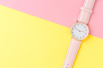 Women’s watch on background with copyspace