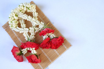 bouquet of flowers on wooden background