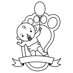 baby shower boy with footprint balloon