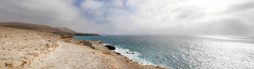 Panorama of the Spanish island of Fuerteventura.