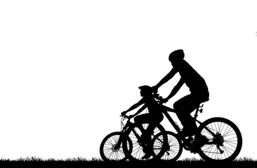 Cycling Silhouette on white background