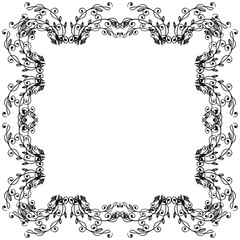 Vintage floral banners, cute flower frame. Vector