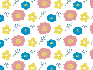 Colorful floral pattern, vector illustration