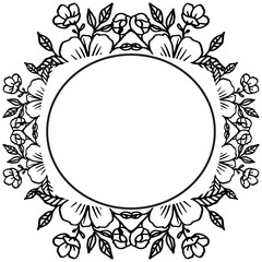 Invitation card with cute wreath and crowd leaf. Vector