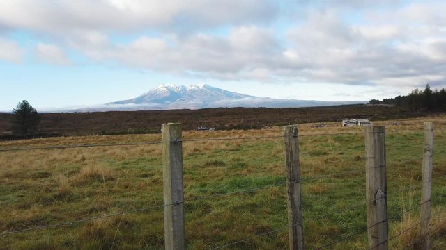 A sweeping view of Mt. Ruapehu, central plateau, New Zealand