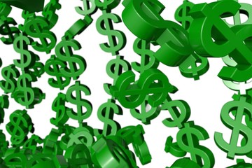 Financial concept. Dollar sign on white background . 3d animation render