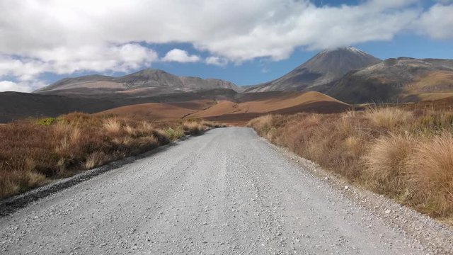 A sweeping vista with Mt. Ngauruhoe in the background, tongariro, New Zealand