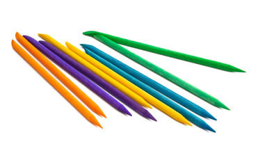 orange nail sticks isolated