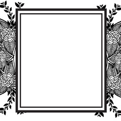 Floral frame, with cute flower, for pattern of card. Vector