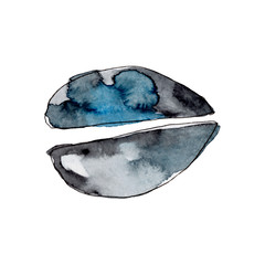 Ram footprint farm animal isolated. Watercolor background illustration set. Isolated ram illustration element.