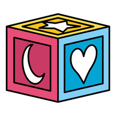 cube block with figures toy