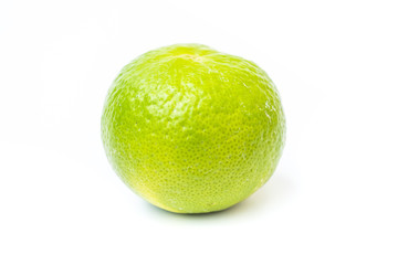 close up of lime on white background